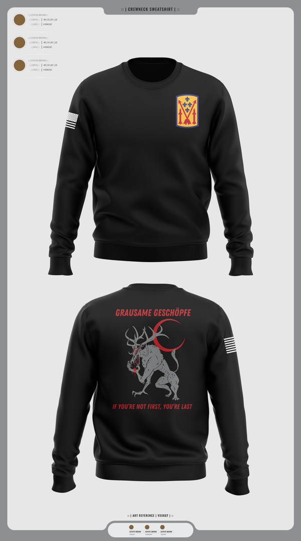 Crew Neck Sweatshirt, Bravo 1-57 ADAR, Army, Teamtime, Team time, sublimation, custom sports apparel, team uniforms, spirit wear, spiritwear, sports uniforms, custom shirts, team store, custom team store, fundraiser sports, apparel fundraiser