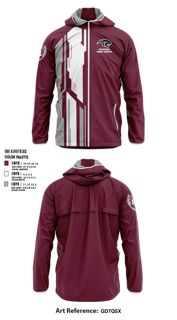 Windbreaker, Peachtree Academy High School Cross Country, Cross Country, Teamtime, Team time, sublimation, custom sports apparel, team uniforms, spirit wear, spiritwear, sports uniforms, custom shirts, team store, custom team store, fundraiser sports, apparel fundraiser