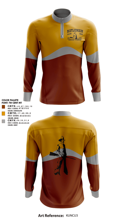 Quarter Zip Jacket, The Rifleman Bar, , Teamtime, Team time, sublimation, custom sports apparel, team uniforms, spirit wear, spiritwear, sports uniforms, custom shirts, team store, custom team store, fundraiser sports, apparel fundraiser