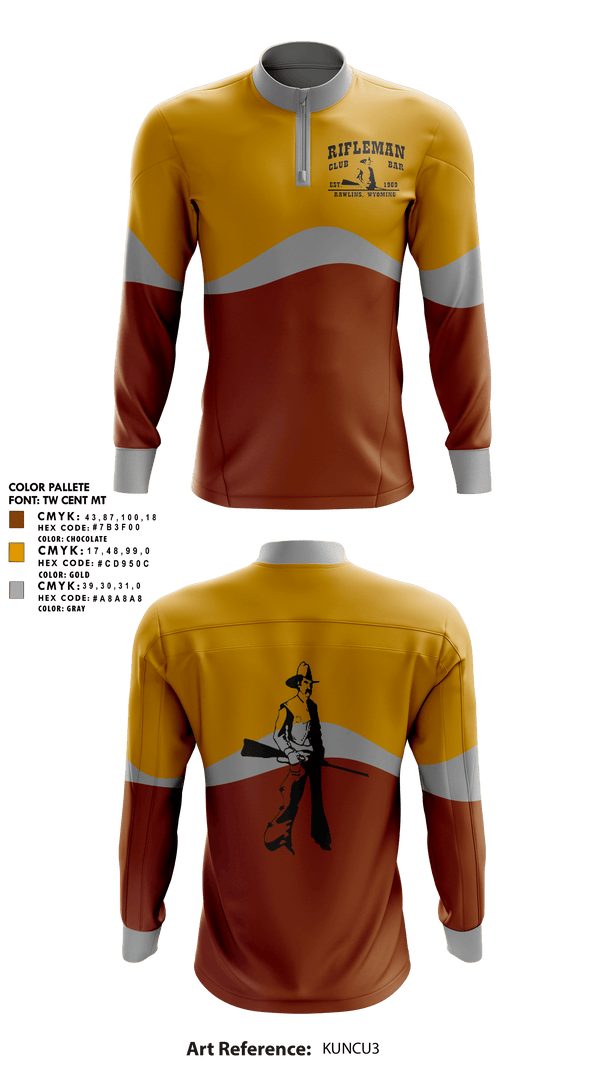 Quarter Zip Jacket, The Rifleman Bar, , Teamtime, Team time, sublimation, custom sports apparel, team uniforms, spirit wear, spiritwear, sports uniforms, custom shirts, team store, custom team store, fundraiser sports, apparel fundraiser