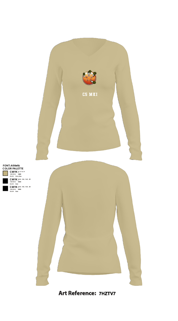 Womens Long Sleeve Vneck Shirt, USS MAKIN ISLANDC5 MKI, Navy, Teamtime, Team time, sublimation, custom sports apparel, team uniforms, spirit wear, spiritwear, sports uniforms, custom shirts, team store, custom team store, fundraiser sports, apparel fundraiser