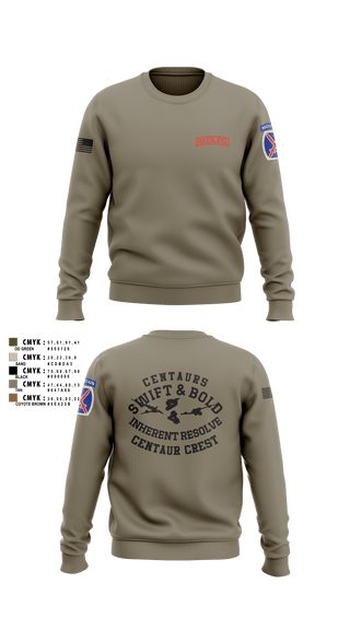 Crew Neck Sweatshirt, 3-6 FA, Army, Teamtime, Team time, sublimation, custom sports apparel, team uniforms, spirit wear, spiritwear, sports uniforms, custom shirts, team store, custom team store, fundraiser sports, apparel fundraiser