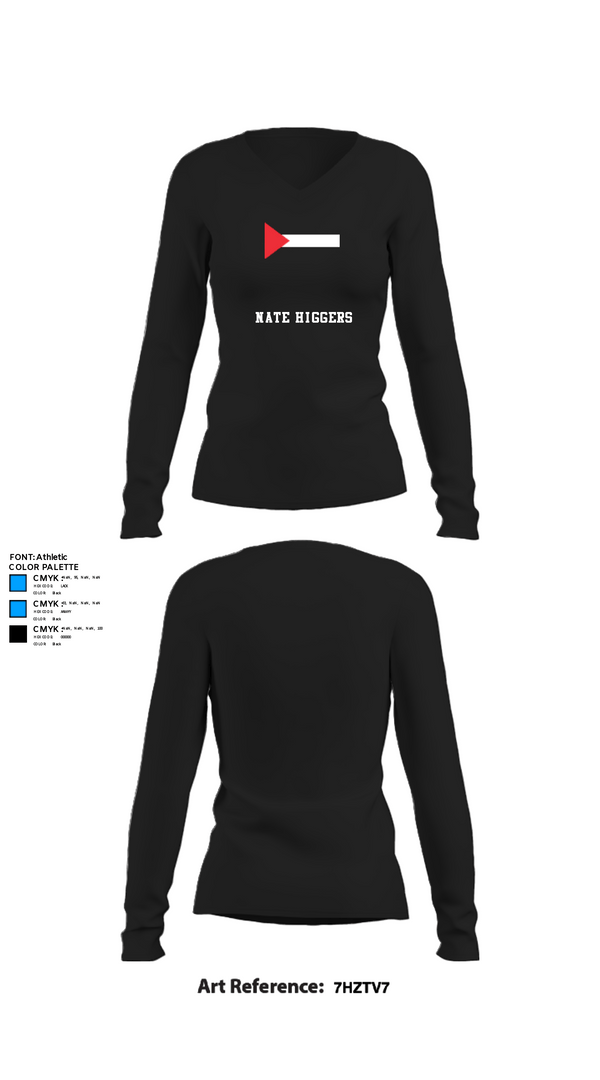 Womens Long Sleeve Vneck Shirt, Nate higgers, Wrestling, Teamtime, Team time, sublimation, custom sports apparel, team uniforms, spirit wear, spiritwear, sports uniforms, custom shirts, team store, custom team store, fundraiser sports, apparel fundraiser