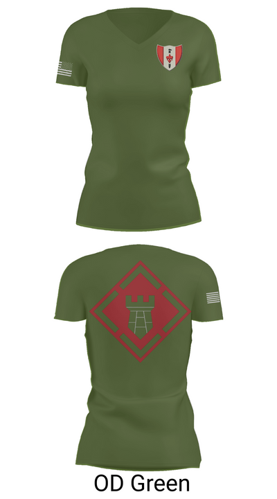 46th Engineer Battalion 60900947 Women's Short Sleeve V-neck Shirt - 48
