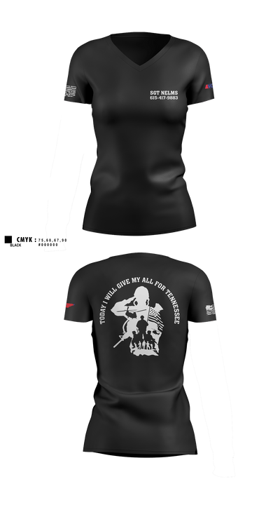 SGT Nelms 78775888 Women's Short Sleeve V-neck Shirt - 3