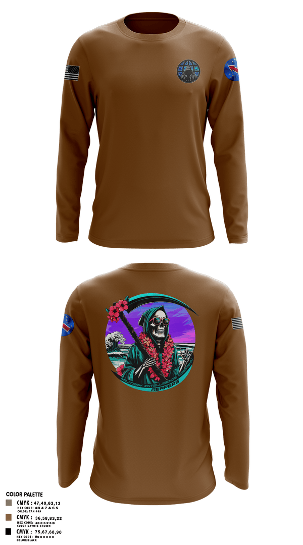 Long Sleeve Performance Shirt, REAPERS, FT SHAFTER, , Teamtime, Team time, sublimation, custom sports apparel, team uniforms, spirit wear, spiritwear, sports uniforms, custom shirts, team store, custom team store, fundraiser sports, apparel fundraiser