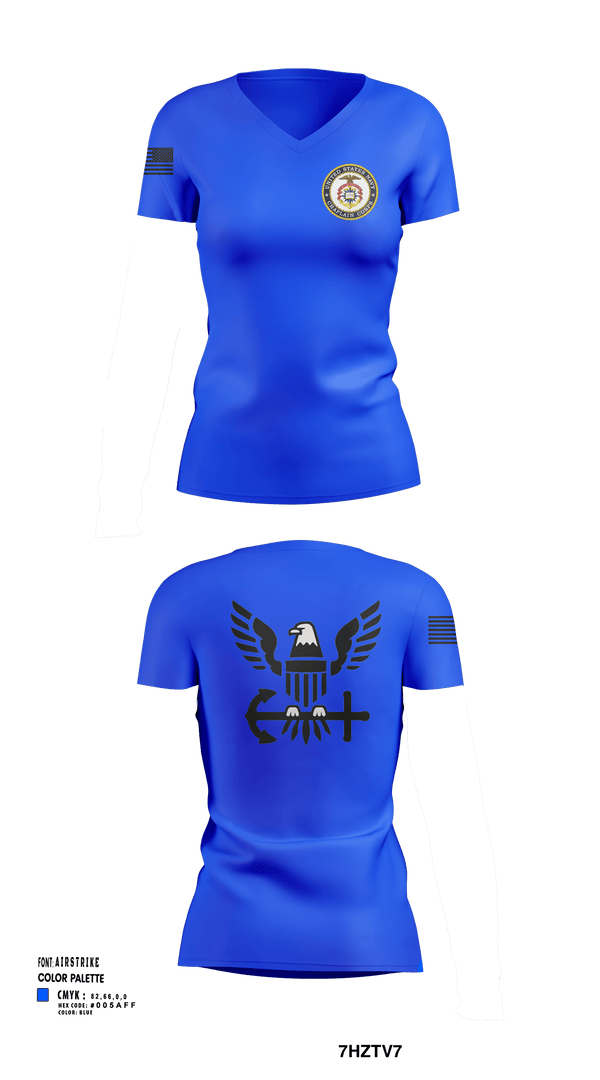 Women's Short Sleeve Vneck Shirt, Chaplain Corp, Navy, Teamtime, Team time, sublimation, custom sports apparel, team uniforms, spirit wear, spiritwear, sports uniforms, custom shirts, team store, custom team store, fundraiser sports, apparel fundraiser