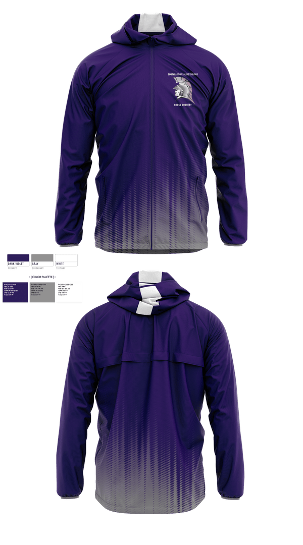 Windbreaker, Southeast of Saline Trojans, Cross Country, Teamtime, Team time, sublimation, custom sports apparel, team uniforms, spirit wear, spiritwear, sports uniforms, custom shirts, team store, custom team store, fundraiser sports, apparel fundraiser