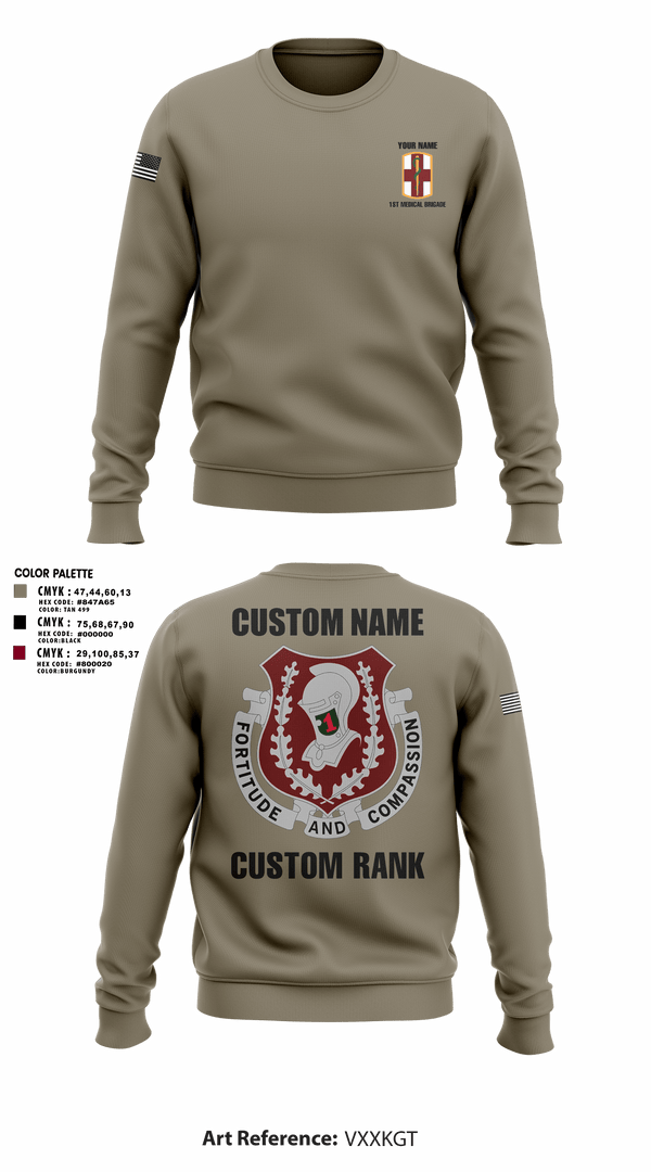 Crew Neck Sweatshirt, 1st Medical Brigade, , Teamtime, Team time, sublimation, custom sports apparel, team uniforms, spirit wear, spiritwear, sports uniforms, custom shirts, team store, custom team store, fundraiser sports, apparel fundraiser
