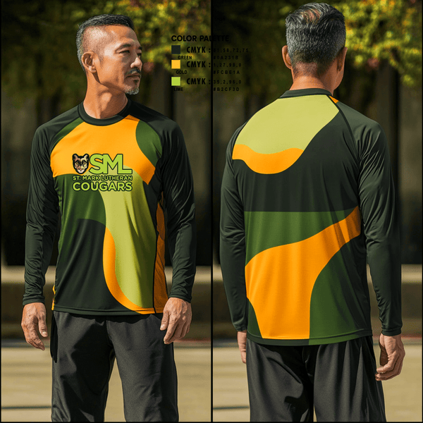Long Sleeve Performance Shirt, St. Mark Lutheran Cougars, Swimming, Teamtime, Team time, sublimation, custom sports apparel, team uniforms, spirit wear, spiritwear, sports uniforms, custom shirts, team store, custom team store, fundraiser sports, apparel fundraiser