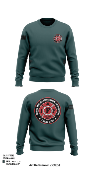Crew Neck Sweatshirt, Local 5386, Fire Department, Teamtime, Team time, sublimation, custom sports apparel, team uniforms, spirit wear, spiritwear, sports uniforms, custom shirts, team store, custom team store, fundraiser sports, apparel fundraiser