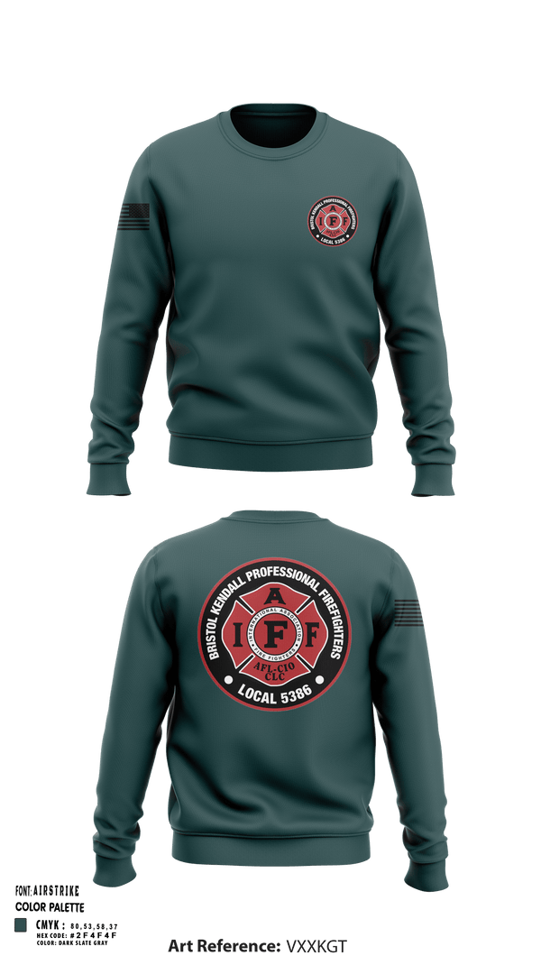 Crew Neck Sweatshirt, Local 5386, Fire Department, Teamtime, Team time, sublimation, custom sports apparel, team uniforms, spirit wear, spiritwear, sports uniforms, custom shirts, team store, custom team store, fundraiser sports, apparel fundraiser