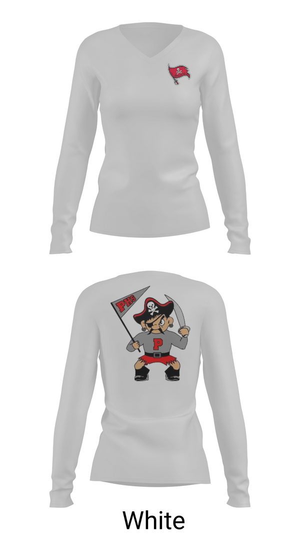 Womens Long Sleeve Vneck Shirt, Palatine pirates, Baseball, Teamtime, Team time, sublimation, custom sports apparel, team uniforms, spirit wear, spiritwear, sports uniforms, custom shirts, team store, custom team store, fundraiser sports, apparel fundraiser