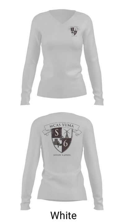 MCAS Yuma Station S6 475823897 Women's Long Sleeve V-neck Shirt - 6