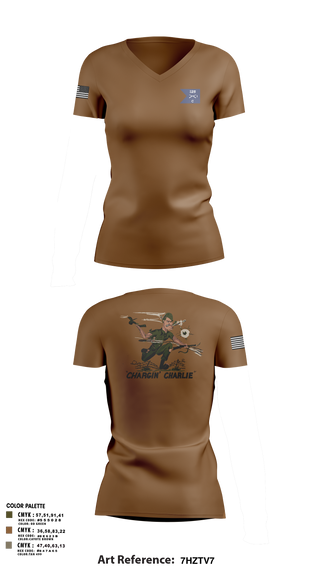 Womens Short Sleeve Vneck Shirt, C Co 1-125th IN, , Teamtime, Team time, sublimation, custom sports apparel, team uniforms, spirit wear, spiritwear, sports uniforms, custom shirts, team store, custom team store, fundraiser sports, apparel fundraiser