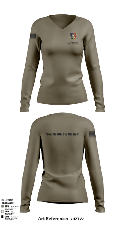 U.S. Army Health Clinic - Baumholder 42265508 Women's Long Sleeve V-neck Shirt - 132