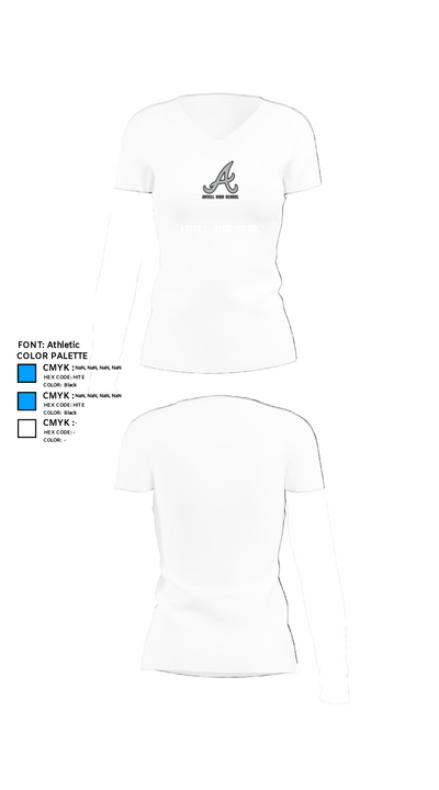 Axtell High School 87090286 Women's Short Sleeve V-neck Shirt - 18