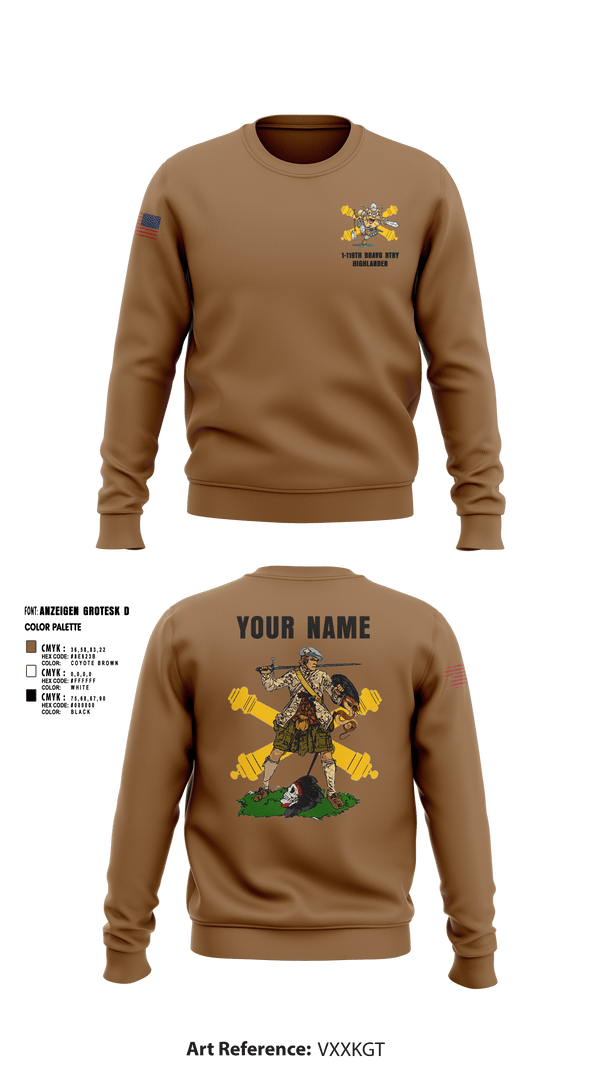 Crew Neck Sweatshirt, Bravo 1-119th FA, , Teamtime, Team time, sublimation, custom sports apparel, team uniforms, spirit wear, spiritwear, sports uniforms, custom shirts, team store, custom team store, fundraiser sports, apparel fundraiser