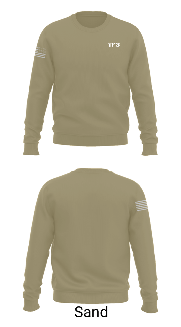Crew Neck Sweatshirt, TF3, Army, Teamtime, Team time, sublimation, custom sports apparel, team uniforms, spirit wear, spiritwear, sports uniforms, custom shirts, team store, custom team store, fundraiser sports, apparel fundraiser