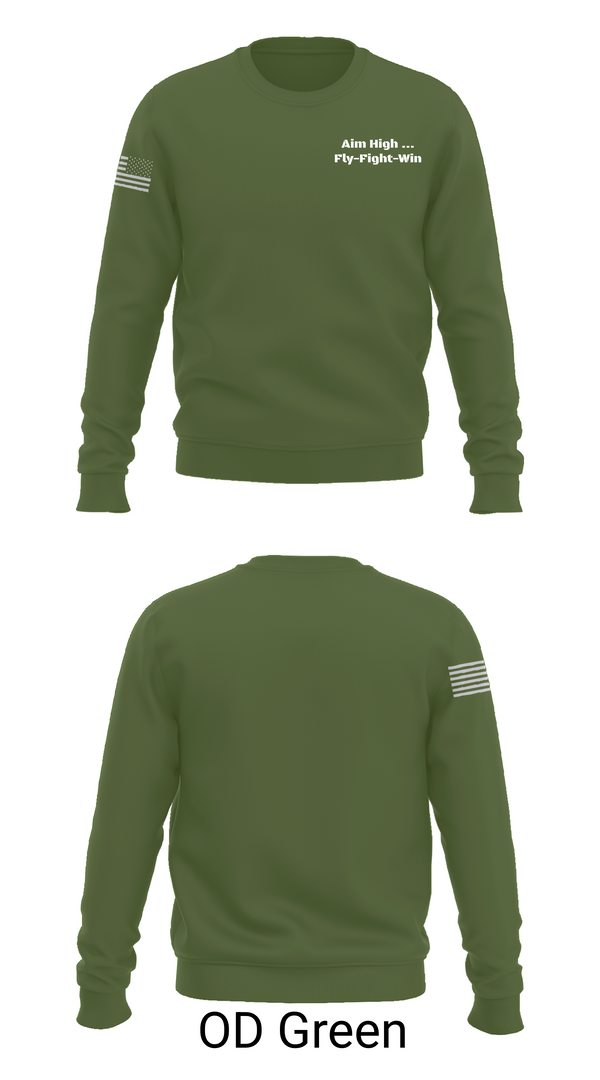 Crew Neck Sweatshirt, Aim High … Fly-Fight-Win, , Teamtime, Team time, sublimation, custom sports apparel, team uniforms, spirit wear, spiritwear, sports uniforms, custom shirts, team store, custom team store, fundraiser sports, apparel fundraiser