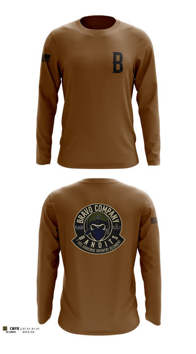 Bravo Company, 1-325 AIR, 2BCT, 82ND ABN DIV Long Sleeve Performance Shirt 4