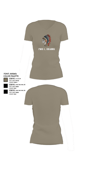 Womens Short Sleeve Vneck Shirt, FMS 1, OKARNG, , Teamtime, Team time, sublimation, custom sports apparel, team uniforms, spirit wear, spiritwear, sports uniforms, custom shirts, team store, custom team store, fundraiser sports, apparel fundraiser