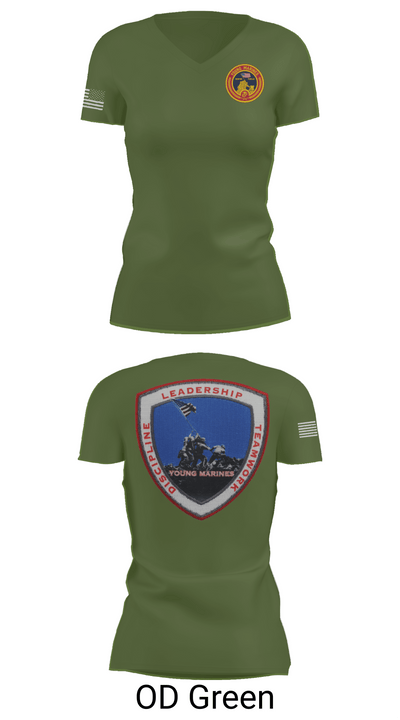 Lancaster County Young Marines 89976049 Women's Short Sleeve V-neck Shirt - 48