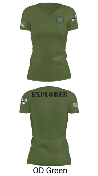 Women's Short Sleeve Vneck Shirt, BSO Explorers, Police, Teamtime, Team time, sublimation, custom sports apparel, team uniforms, spirit wear, spiritwear, sports uniforms, custom shirts, team store, custom team store, fundraiser sports, apparel fundraiser