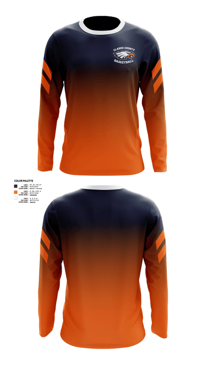Clarke County High School Basketball 41181396 Long Sleeve Performance Shirt - 2
