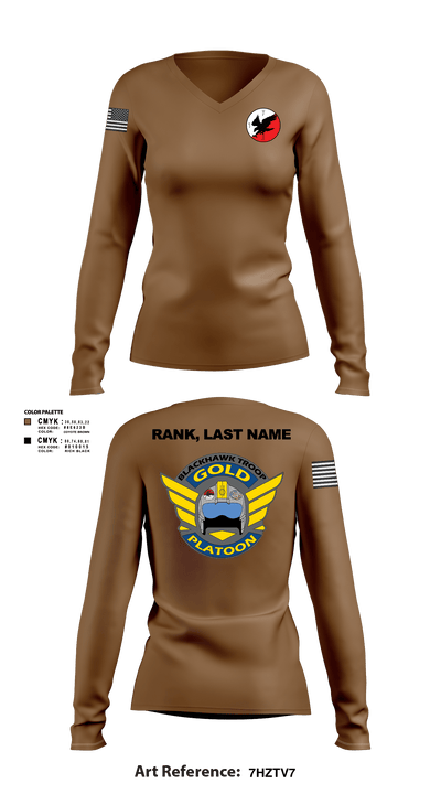 Savage Platoon, 2-7 CAV 52531562 Women's Long Sleeve V-neck Shirt - 1