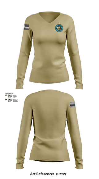Womens Long Sleeve Vneck Shirt, Bandit Troop, Army, Teamtime, Team time, sublimation, custom sports apparel, team uniforms, spirit wear, spiritwear, sports uniforms, custom shirts, team store, custom team store, fundraiser sports, apparel fundraiser