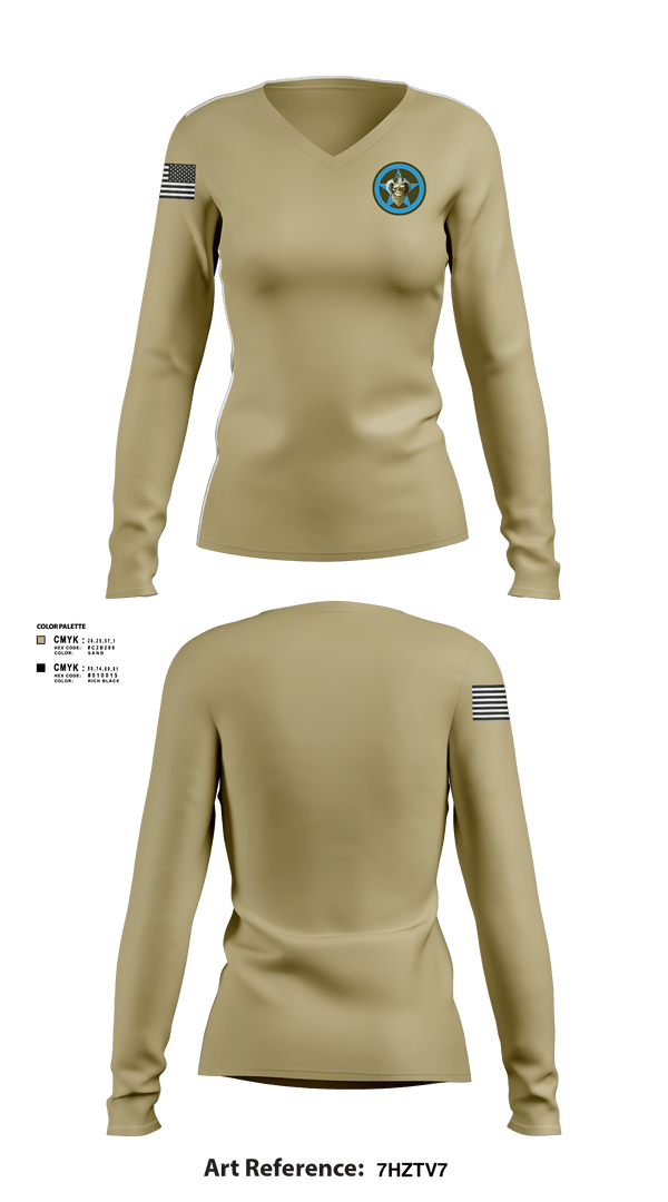 Womens Long Sleeve Vneck Shirt, Bandit Troop, Army, Teamtime, Team time, sublimation, custom sports apparel, team uniforms, spirit wear, spiritwear, sports uniforms, custom shirts, team store, custom team store, fundraiser sports, apparel fundraiser