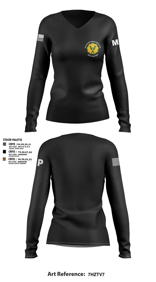 Womens Long Sleeve Vneck Shirt, 160th mp bn, Army, Teamtime, Team time, sublimation, custom sports apparel, team uniforms, spirit wear, spiritwear, sports uniforms, custom shirts, team store, custom team store, fundraiser sports, apparel fundraiser