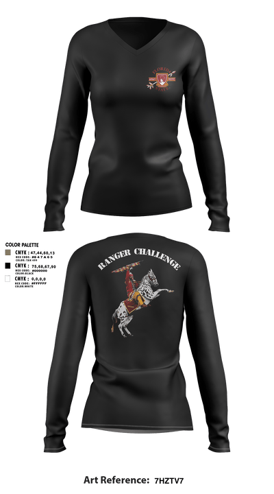 FSU ROTC 91512873 Women's Long Sleeve V-neck Shirt - 6