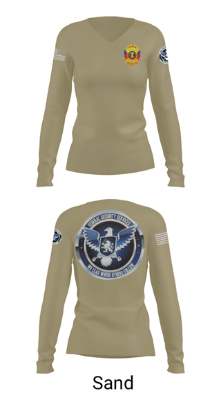 Women's Long Sleeve Vneck Shirt, TS FEDERAL PRIVATE SECURITY & BODYGUARD, Police, Teamtime, Team time, sublimation, custom sports apparel, team uniforms, spirit wear, spiritwear, sports uniforms, custom shirts, team store, custom team store, fundraiser sports, apparel fundraiser