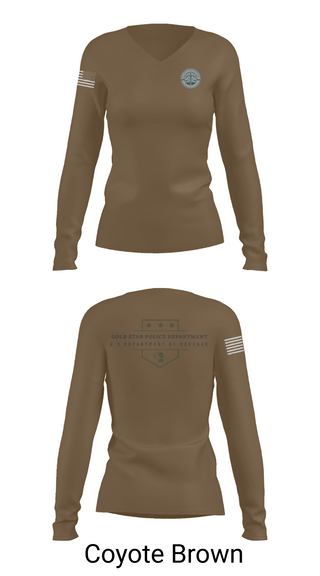 Womens Long Sleeve Vneck Shirt, GOLD STAR POLICE DEPARTMENT, , Teamtime, Team time, sublimation, custom sports apparel, team uniforms, spirit wear, spiritwear, sports uniforms, custom shirts, team store, custom team store, fundraiser sports, apparel fundraiser