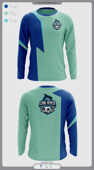 Long Sleeve Performance Shirt, LB shark, Men's Soccer, Teamtime, Team time, sublimation, custom sports apparel, team uniforms, spirit wear, spiritwear, sports uniforms, custom shirts, team store, custom team store, fundraiser sports, apparel fundraiser