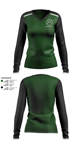 Womens Long Sleeve Vneck Shirt, Panthers Volleyball, Women's Volleyball, Teamtime, Team time, sublimation, custom sports apparel, team uniforms, spirit wear, spiritwear, sports uniforms, custom shirts, team store, custom team store, fundraiser sports, apparel fundraiser