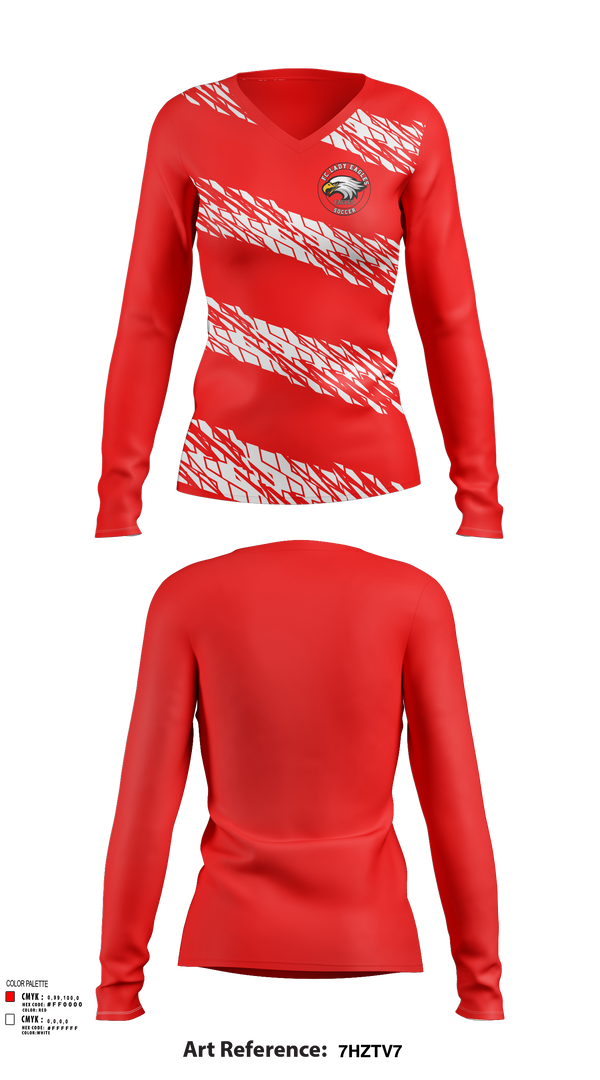 Womens Long Sleeve Vneck Shirt, Benjamin Franklin Middle School Soccer, Men's Soccer, Teamtime, Team time, sublimation, custom sports apparel, team uniforms, spirit wear, spiritwear, sports uniforms, custom shirts, team store, custom team store, fundraiser sports, apparel fundraiser
