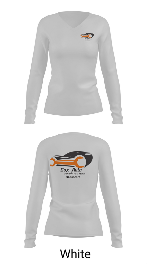 Womens Long Sleeve Vneck Shirt, Cox Auto, , Teamtime, Team time, sublimation, custom sports apparel, team uniforms, spirit wear, spiritwear, sports uniforms, custom shirts, team store, custom team store, fundraiser sports, apparel fundraiser