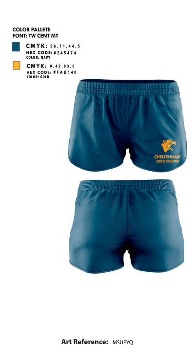 Cheltenham High School Cross Country 24058357 Women's Shorts - 1