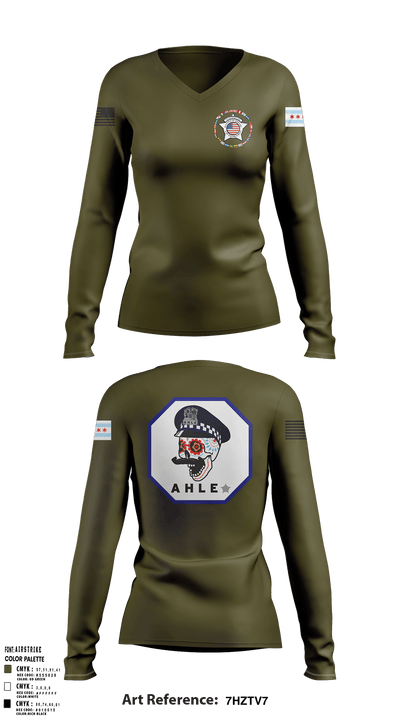 Cpd 68937191 Women's Long Sleeve V-neck Shirt - 123