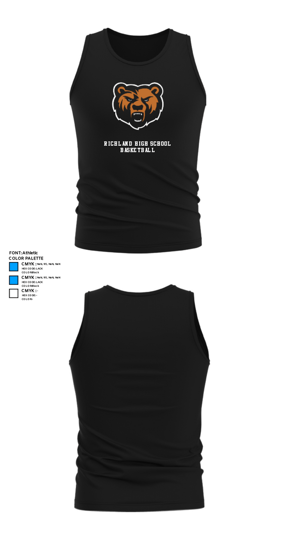 Tank Top, Richland High School Basketball, Women's Basketball, Teamtime, Team time, sublimation, custom sports apparel, team uniforms, spirit wear, spiritwear, sports uniforms, custom shirts, team store, custom team store, fundraiser sports, apparel fundraiser