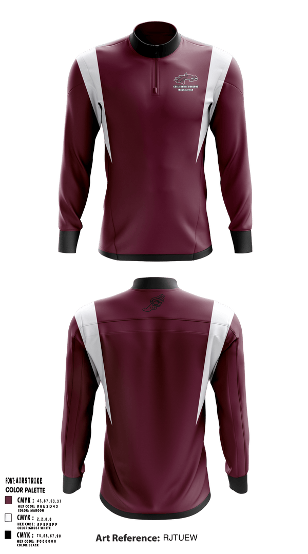 Quarter Zip Jacket, Collierville Dragons, Track & Field, Teamtime, Team time, sublimation, custom sports apparel, team uniforms, spirit wear, spiritwear, sports uniforms, custom shirts, team store, custom team store, fundraiser sports, apparel fundraiser