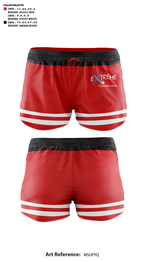 Womens Shorts, Southwestern Youth Association Cheer, Cheer, Teamtime, Team time, sublimation, custom sports apparel, team uniforms, spirit wear, spiritwear, sports uniforms, custom shirts, team store, custom team store, fundraiser sports, apparel fundraiser