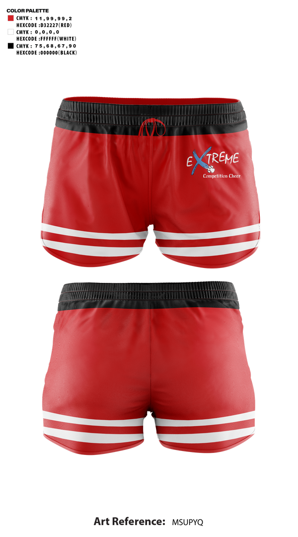 Womens Shorts, Southwestern Youth Association Cheer, Cheer, Teamtime, Team time, sublimation, custom sports apparel, team uniforms, spirit wear, spiritwear, sports uniforms, custom shirts, team store, custom team store, fundraiser sports, apparel fundraiser
