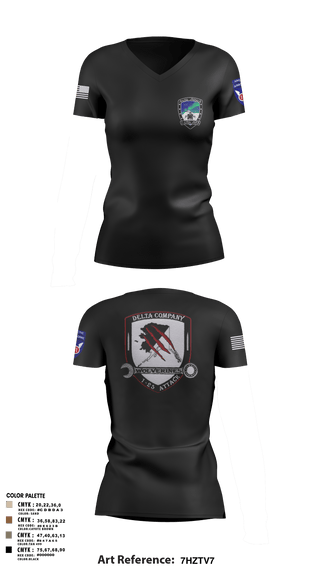 Womens Short Sleeve Vneck Shirt, A Co. 1-25 ABD Co. 1-25 AB, Army, Teamtime, Team time, sublimation, custom sports apparel, team uniforms, spirit wear, spiritwear, sports uniforms, custom shirts, team store, custom team store, fundraiser sports, apparel fundraiser