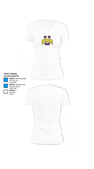 Womens Short Sleeve Vneck Shirt, Unioto Middle School Football, Football, Teamtime, Team time, sublimation, custom sports apparel, team uniforms, spirit wear, spiritwear, sports uniforms, custom shirts, team store, custom team store, fundraiser sports, apparel fundraiser