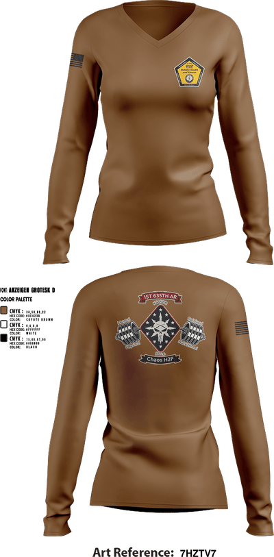 Chaos Co, H2F 60827617 Women's Long Sleeve V-neck Shirt - 3