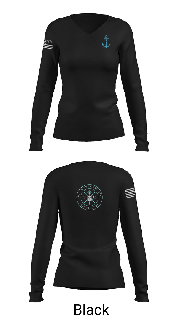 Womens Long Sleeve Vneck Shirt, SOUTHSIDE CONCRETE, , Teamtime, Team time, sublimation, custom sports apparel, team uniforms, spirit wear, spiritwear, sports uniforms, custom shirts, team store, custom team store, fundraiser sports, apparel fundraiser